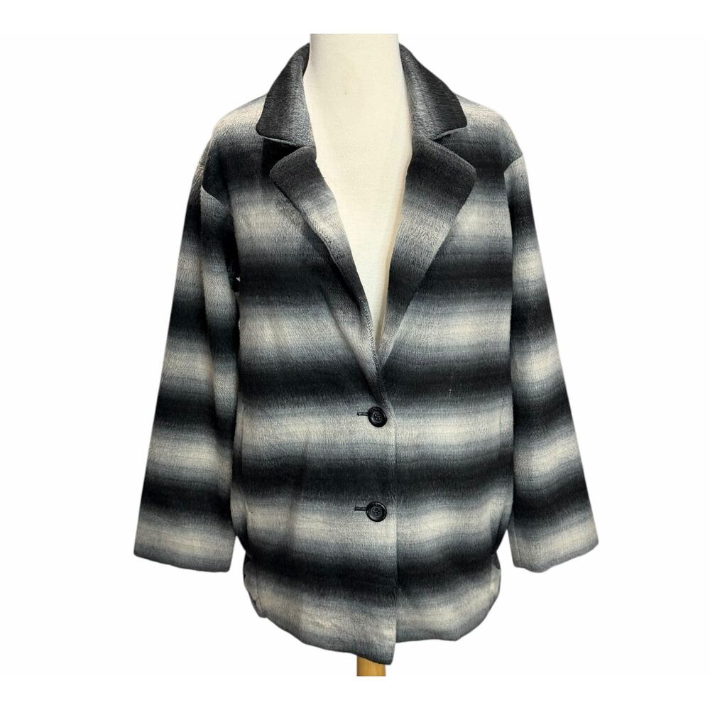 Dipdrops 10th Anniversary Stripe Jacket M Black White‎ Gray Ombre Striped Japan